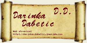 Darinka Dabetić vizit kartica